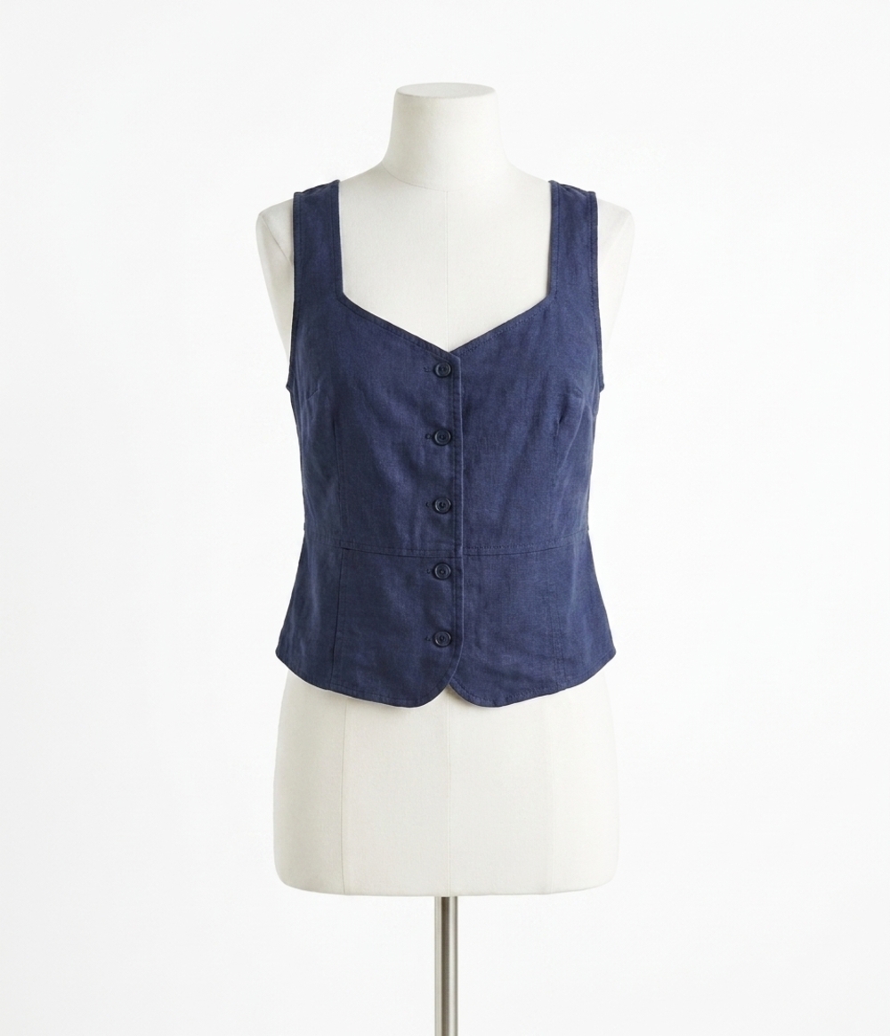 NEW MICHAEL STARS honey button-up vest in nocturnal